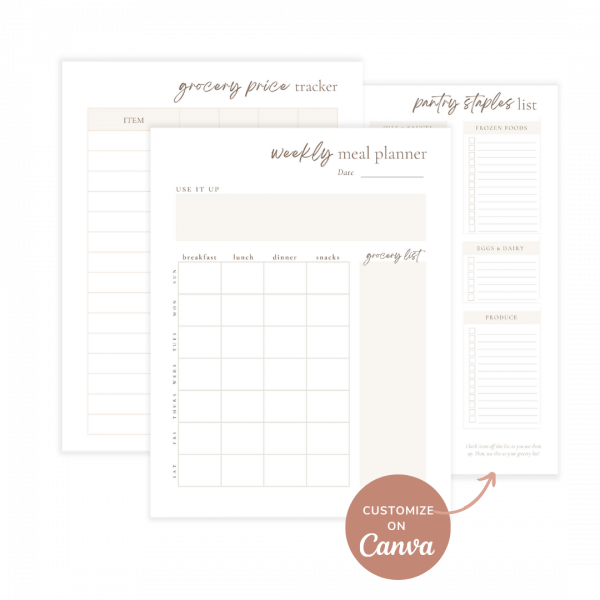 customizable meal planner