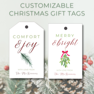customizable christmas gift tags
